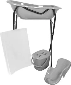 MamaLoes Lichtgrijs Badset Incl. Zwarte Badstandaard -Aanbiedingen BIBS Winkel 1002x1200 3