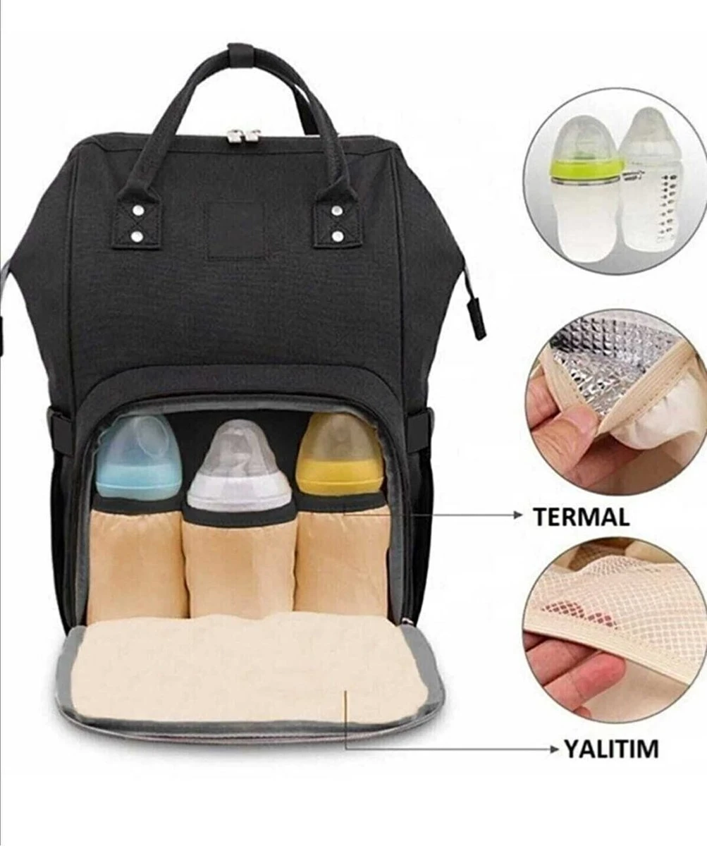 Luiertas Rugzak - Zwart - Inclusief Flessenwarmhouder - Kinderwagenhaken En Isoleervak 1 Luiertas Rugzak - Zwart - Inclusief Flessenwarmhouder - Kinderwagenhaken En Isoleervak