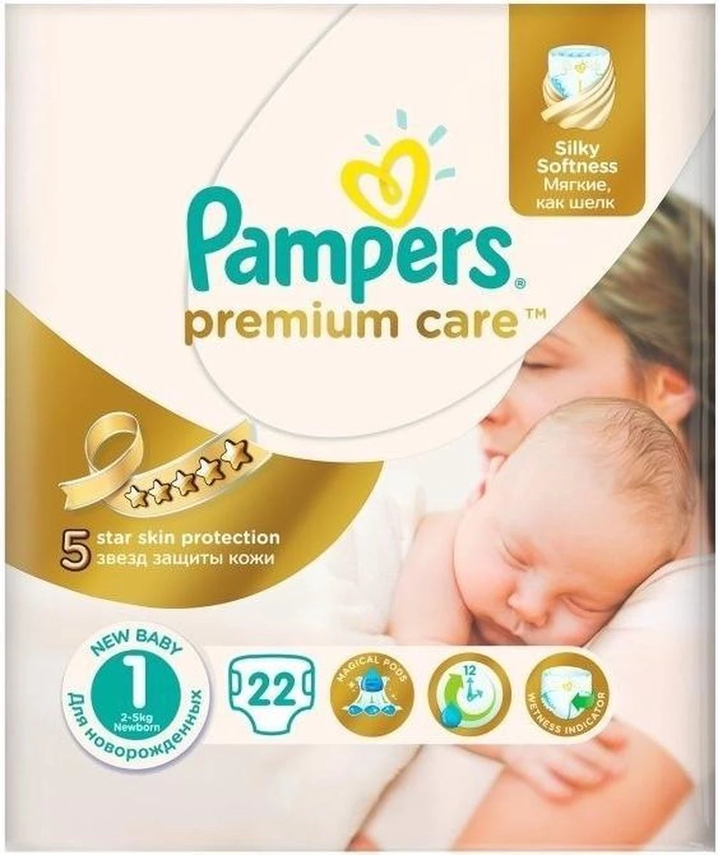 Pampers® Pampers Premium Care Baby Luiers Maat 1 - 22 Luiers 1 Pampers® Pampers Premium Care Baby Luiers Maat 1 - 22 Luiers