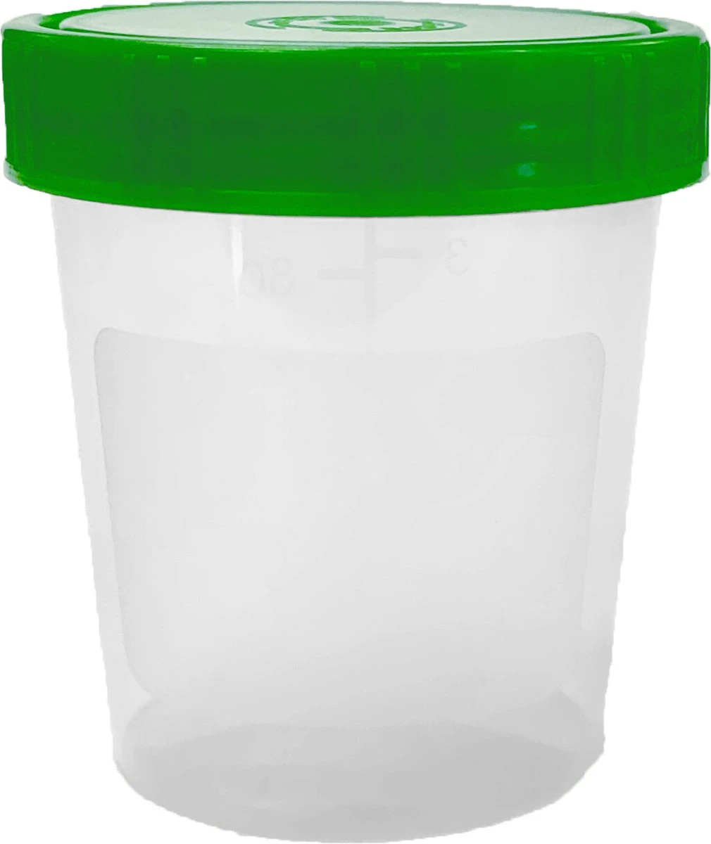 Merkloos Urine Potjes Met Deksel - 25 Stuks - 100ml - Groene Schroefdeksel - Lege Sample Potjes - Urine Containers - NIET STERIEL 1 Merkloos Urine Potjes Met Deksel - 25 Stuks - 100ml - Groene Schroefdeksel - Lege Sample Potjes - Urine Containers - NIET STERIEL