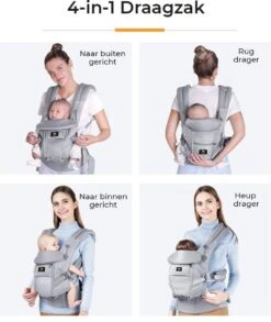 Deryan Meinkind Draagzak - Buikdrager 4-in-1 Antraciet/Grijs -Aanbiedingen BIBS Winkel 1011x1200 14