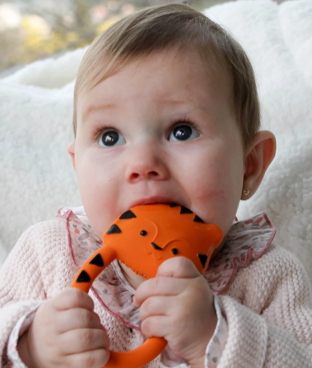Lanco Rubberen Bijtring - Nalu De Tijger - Oranje 2 Lanco Rubberen Bijtring - Nalu De Tijger - Oranje - Afbeelding 2