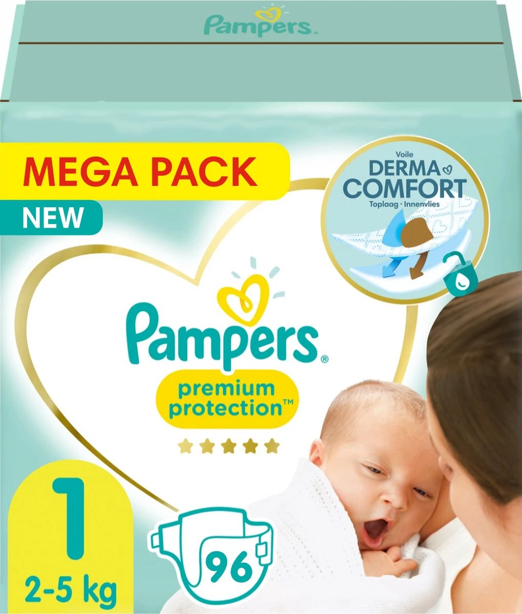 Pampers® Pampers Premium Protection Luiers - Maat 1 - 2 Tot 5kg - 96 Stuks 1 Pampers® Pampers Premium Protection Luiers - Maat 1 - 2 Tot 5kg - 96 Stuks