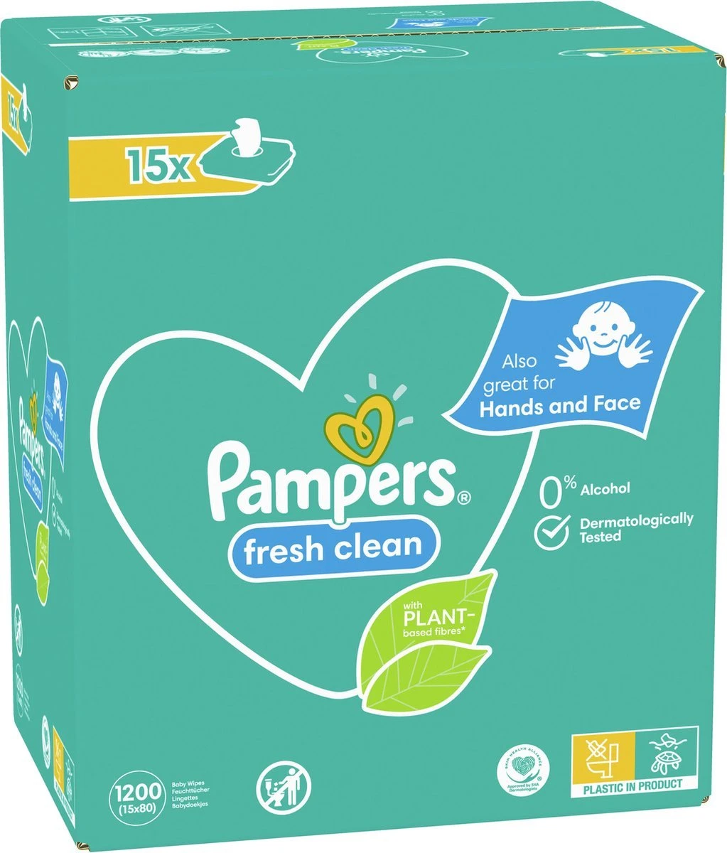 Pampers® Pampers Fresh Clean Billendoekjes - 1200 Doekjes 9 Pampers® Pampers Fresh Clean Billendoekjes - 1200 Doekjes - Afbeelding 9