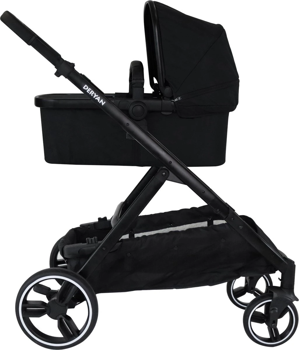 Deryan Evy Kinderwagen - Duo Kinderwagen - Uitbreidbaar - Inclusief Reiswieg - Zwart 8 Deryan Evy Kinderwagen - Duo Kinderwagen - Uitbreidbaar - Inclusief Reiswieg - Zwart - Afbeelding 8