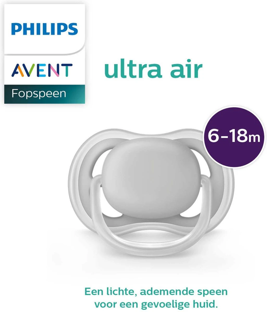Philips Avent Ultra-air SCF080/03 - Fopspeen - 6-18 Maanden - 2 Stuks 11 Philips Avent Ultra-air SCF080/03 - Fopspeen - 6-18 Maanden - 2 Stuks - Afbeelding 11