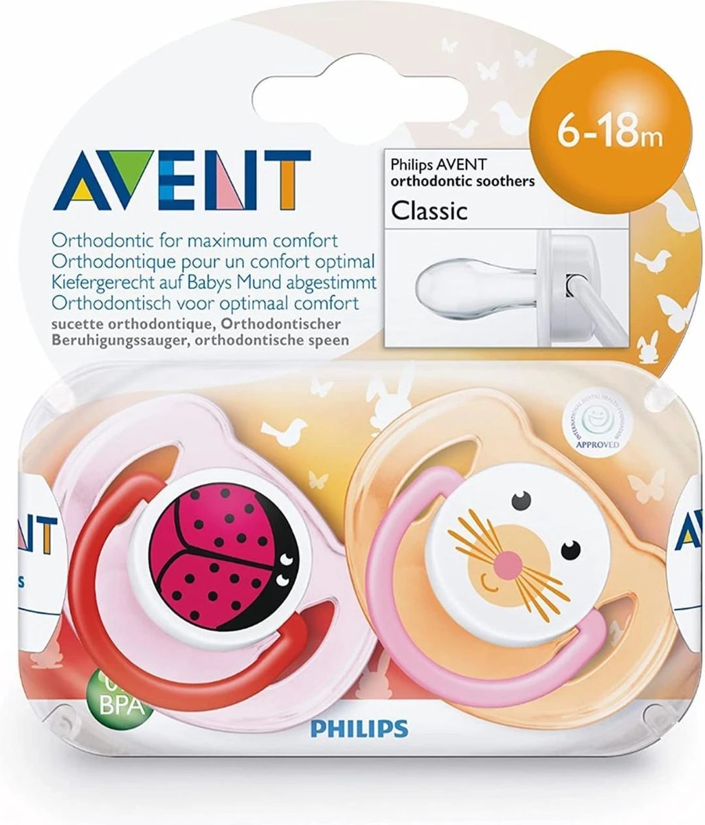 Philips Avent - Fopspenen - Oranje/Roze - 6-18 Maanden - 2 Stuks 3 Philips Avent - Fopspenen - Oranje/Roze - 6-18 Maanden - 2 Stuks - Afbeelding 3