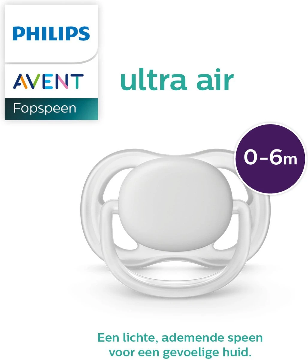Philips Avent Ultra Air SCF085/15 - Fopspeen - 0 Tot 6 Maanden - 2 Stuks 8 Philips Avent Ultra Air SCF085/15 - Fopspeen - 0 Tot 6 Maanden - 2 Stuks - Afbeelding 8