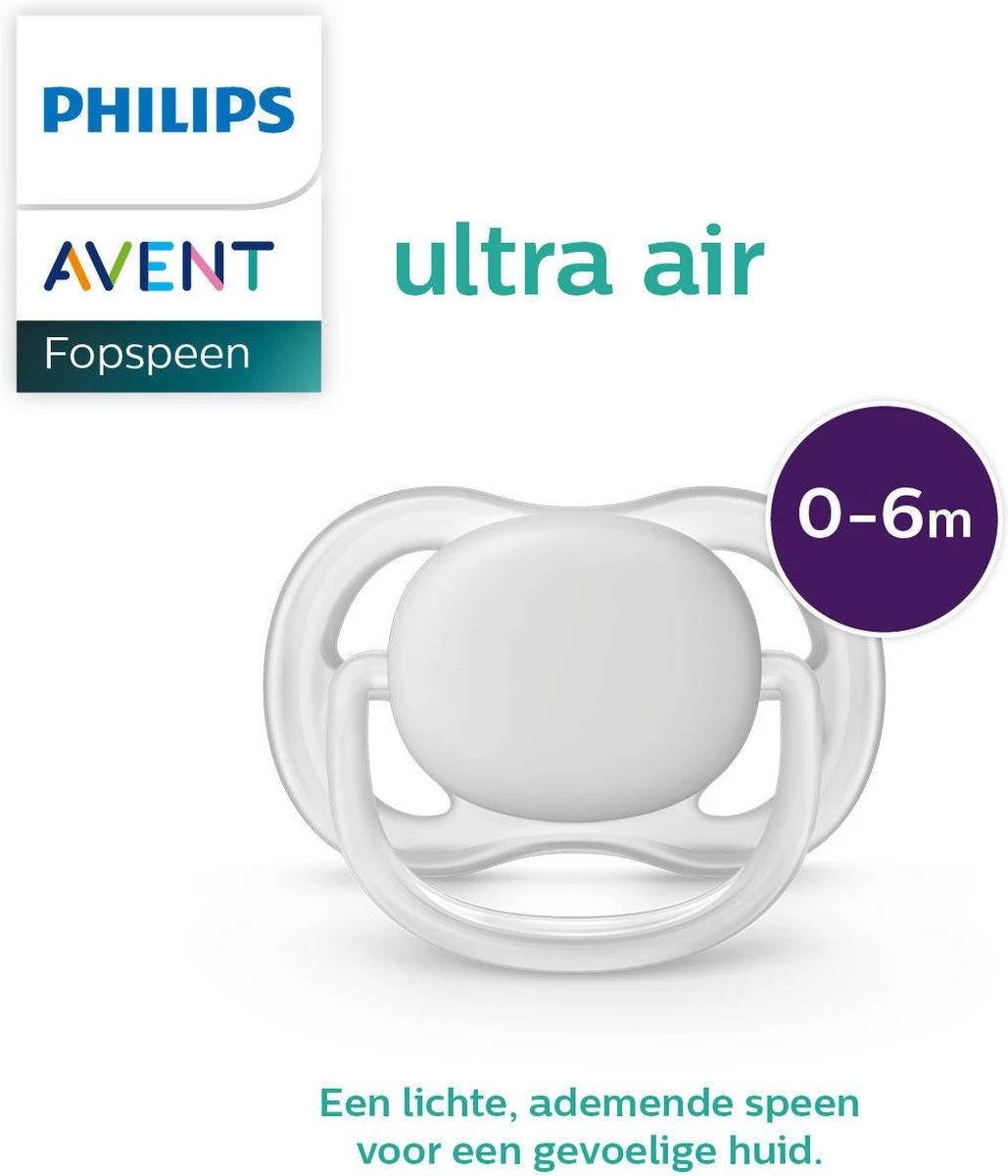 Philips Avent Ultra Air SCF085/02 - Fopspeen - 0-6 Maanden - 2 Stuks 7 Philips Avent Ultra Air SCF085/02 - Fopspeen - 0-6 Maanden - 2 Stuks - Afbeelding 7