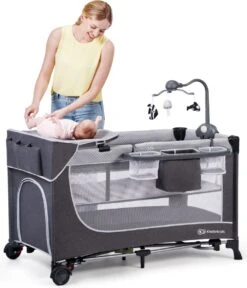 Kinderkraft Campingbed - Leody Met Accessoires - Roze -Aanbiedingen BIBS Winkel 1030x1200 9