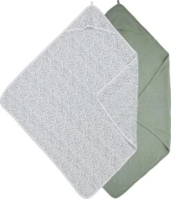 Meyco Badcape Basic Jersey/Cheetah 2-pack - Forest Green - 80x80cm