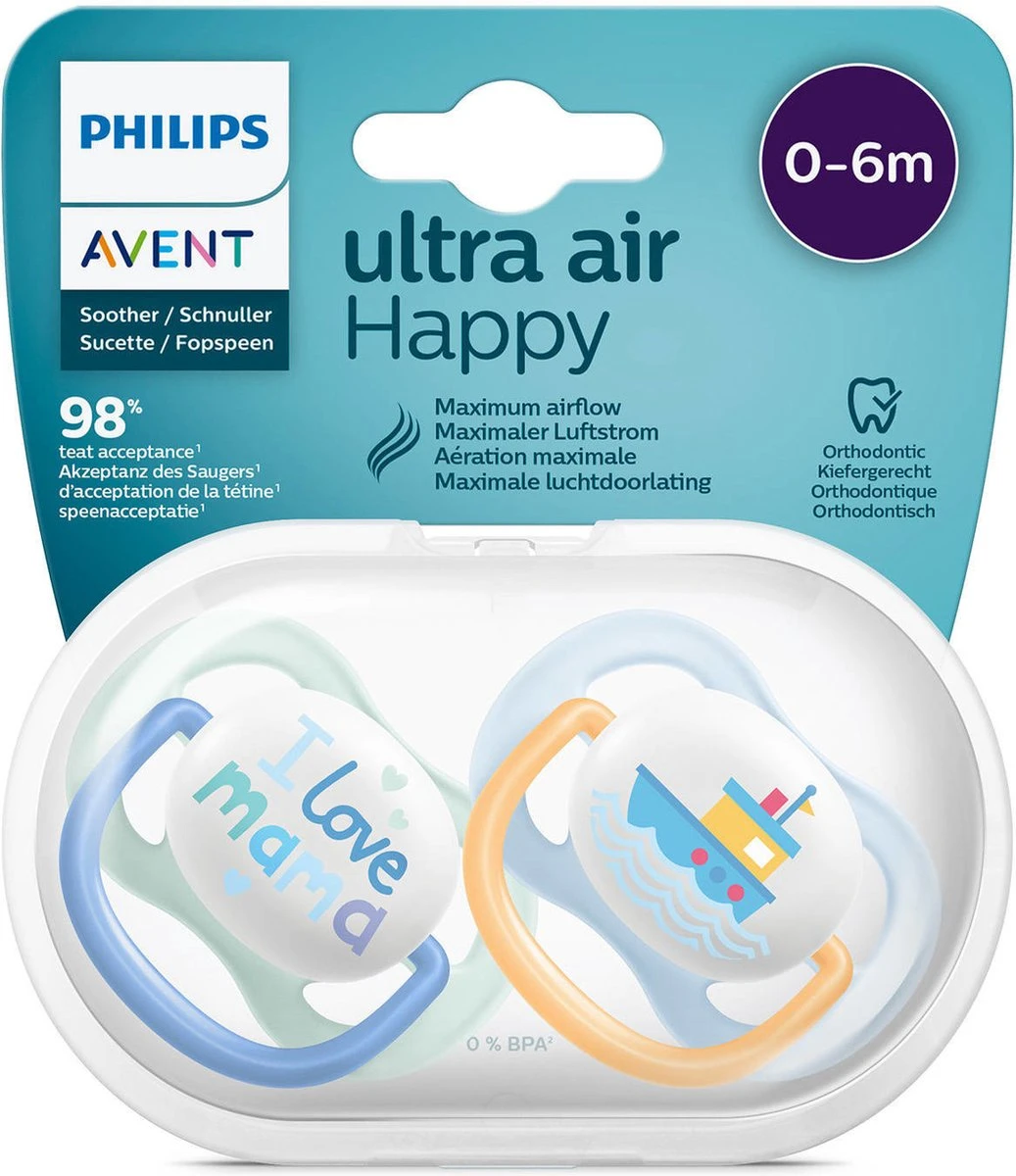 Philips Avent Ultra Air-fopspeen SCF080/01 - Fopspeen - 0-6 Maanden - 2 Stuks 9 Philips Avent Ultra Air-fopspeen SCF080/01 - Fopspeen - 0-6 Maanden - 2 Stuks - Afbeelding 9