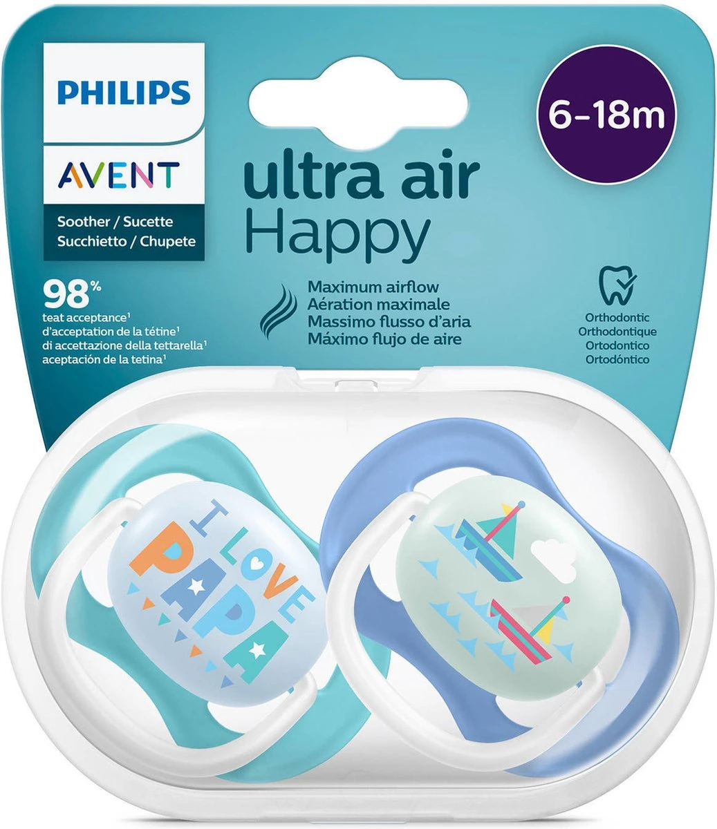 Philips Avent Ultra-air SCF080/03 - Fopspeen - 6-18 Maanden - 2 Stuks 6 Philips Avent Ultra-air SCF080/03 - Fopspeen - 6-18 Maanden - 2 Stuks - Afbeelding 6