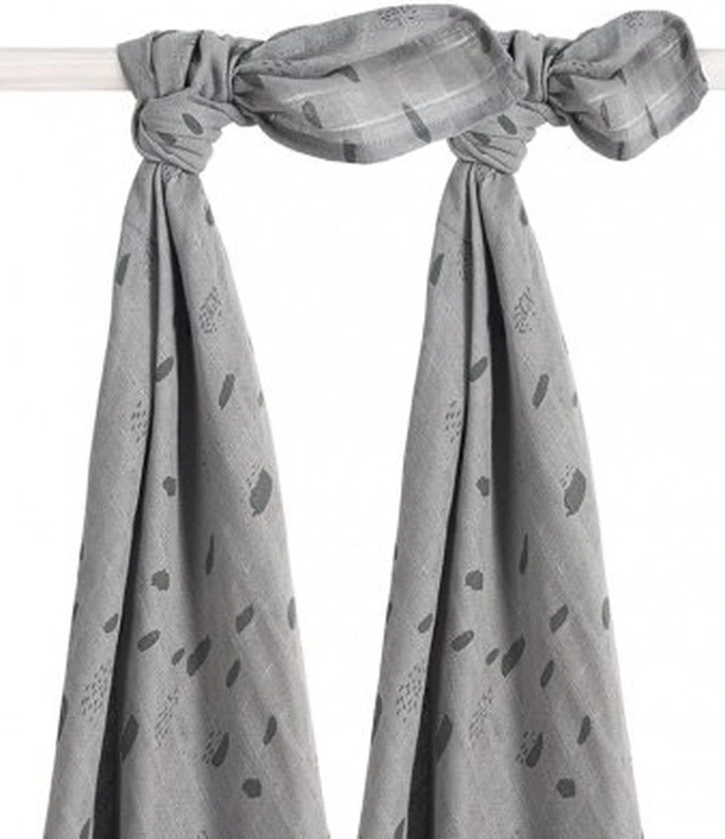 Jollein Hydrofiel Multidoek Spot 115x115cm - Storm Grey - 2 Stuks 14 Jollein Hydrofiel Multidoek Spot 115x115cm - Storm Grey - 2 Stuks - Afbeelding 14