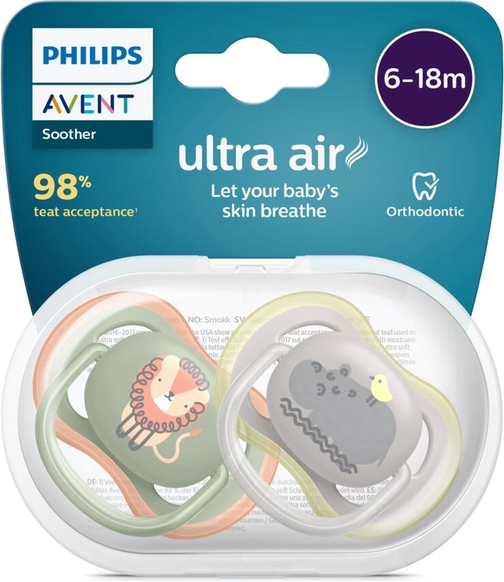 Philips Avent Ultra Air SCF085/17 - Fopspeen - 6 Tot 18 Maanden - 2 Stuks 7 Philips Avent Ultra Air SCF085/17 - Fopspeen - 6 Tot 18 Maanden - 2 Stuks - Afbeelding 7