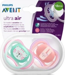Philips Avent Ultra Air Fopspeen Roze/Groen Poes/konijn 18m+ -Aanbiedingen BIBS Winkel 1041x1200 14