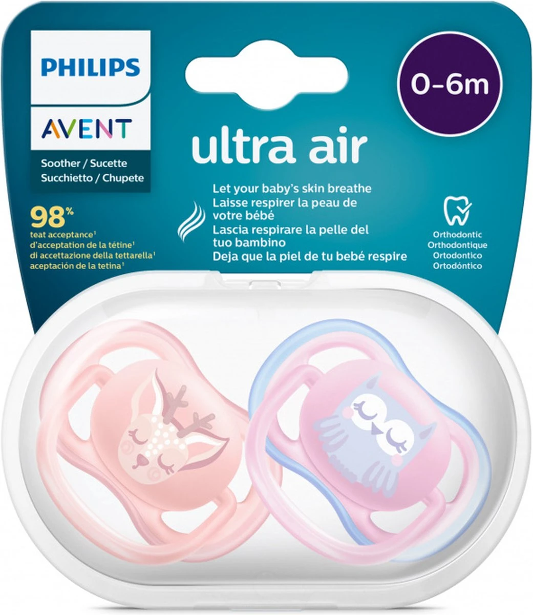 Philips Avent Ultra Air SCF085/02 - Fopspeen - 0-6 Maanden - 2 Stuks 3 Philips Avent Ultra Air SCF085/02 - Fopspeen - 0-6 Maanden - 2 Stuks - Afbeelding 3