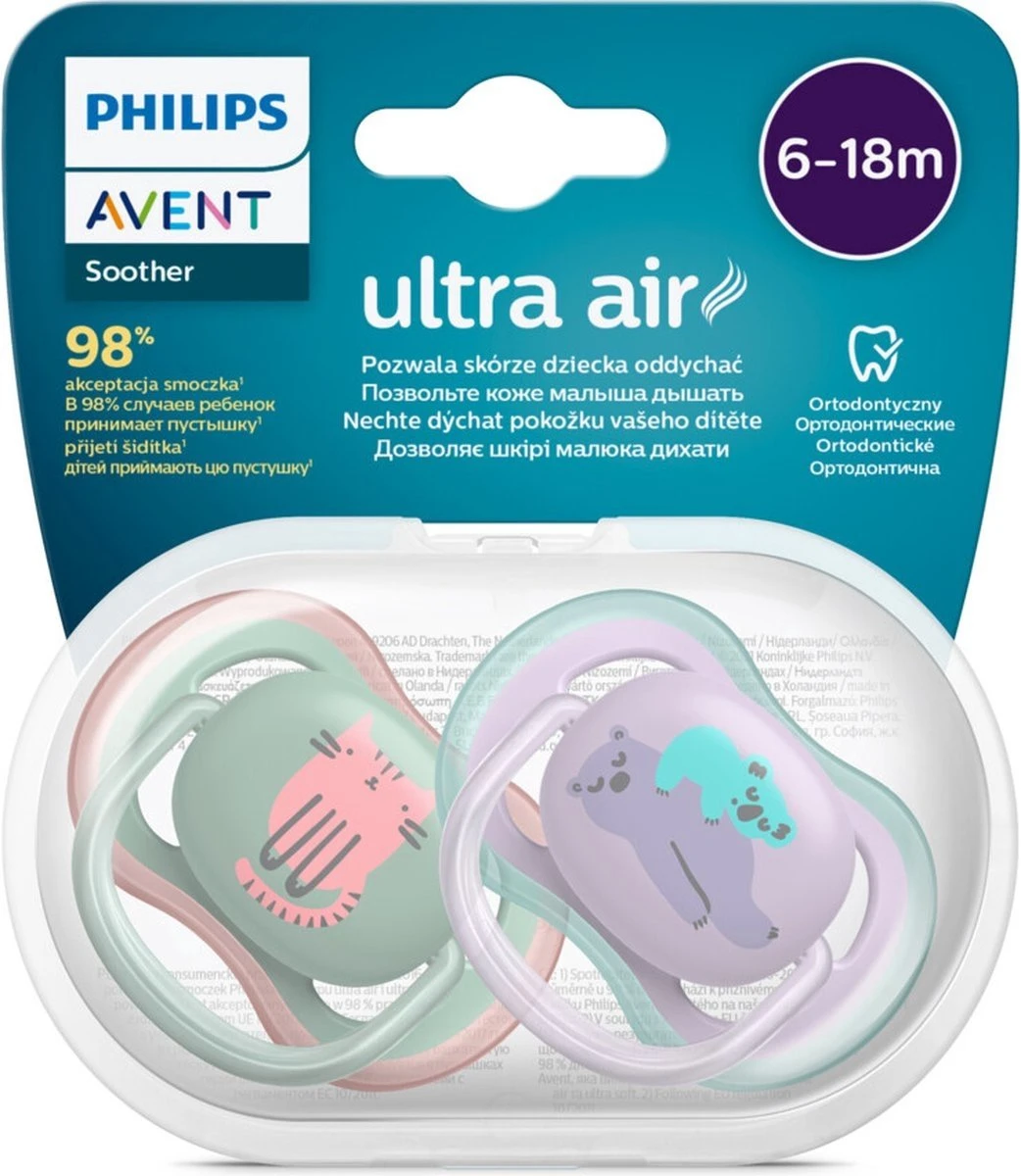 Philips Avent Ultra Air SCF085/18 - Fopspeen - 6 Tot 18 Maanden - 2 Stuks 7 Philips Avent Ultra Air SCF085/18 - Fopspeen - 6 Tot 18 Maanden - 2 Stuks - Afbeelding 7
