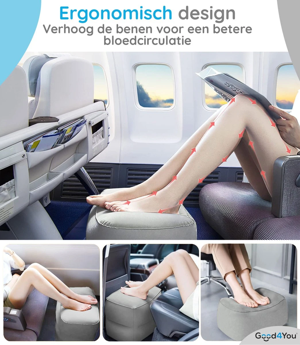 Merkloos Voetensteun | Opblaasbaar | In Alle Hoogtes Verstelbaar | Reiskussen | Vliegtuigbed | Voetensteun | 3 Verschillende Standen | Met Kinderen Reizen | Grijs 3 Merkloos Voetensteun | Opblaasbaar | In Alle Hoogtes Verstelbaar | Reiskussen | Vliegtuigbed | Voetensteun | 3 Verschillende Standen | Met Kinderen Reizen | Grijs - Afbeelding 3