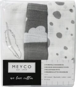 Meyco Hydrofiele Washandjes 3-pack - Feathers-Clouds-Dots - Grijs/Wit 6 Meyco Hydrofiele Washandjes 3-pack - Feathers-Clouds-Dots - Grijs/Wit -Aanbiedingen BIBS Winkel 1048x1200
