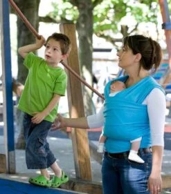 Babylonia - Tricot-Slen Organic - Draagdoek Baby - Silver Blue -Aanbiedingen BIBS Winkel 1054x1200 10