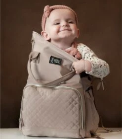 NanaBeebi Luiertas Rugzak Met Verschoonmatje - Beige Taupe - Inclusief Flessenwarmhouder - Kinderwagenhaken En Isoleervak -Aanbiedingen BIBS Winkel 1057x1200 5