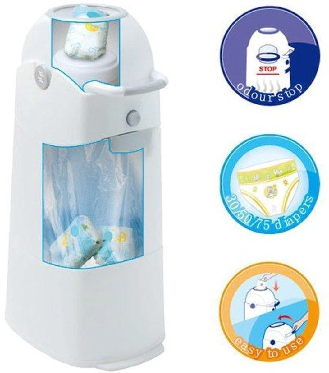 Diaperchamp Luieremmer Regular - Wit 3 Diaperchamp Luieremmer Regular - Wit - Afbeelding 3