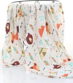 2 Stuks - Hydrofiele Doek XL - 120x120 Cm - Inbakerdoek - Tipi Tent Beer - Safari Dieren - Swaddle Doek Groot - Hydrofiele Luier -Aanbiedingen BIBS Winkel 1059x1200 6
