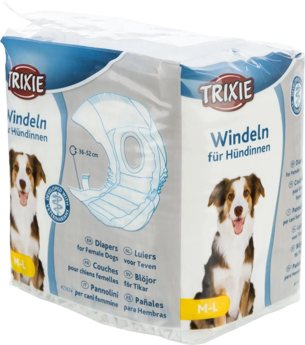 Trixie Diapers For Female Dogs - M/L - 12 Stuks 2 Trixie Diapers For Female Dogs - M/L - 12 Stuks - Afbeelding 2