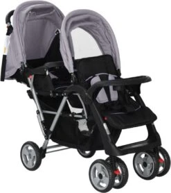 VidaXL Kinderwagen Dubbel Staal Grijs En Zwart -Aanbiedingen BIBS Winkel 1065x1200 13
