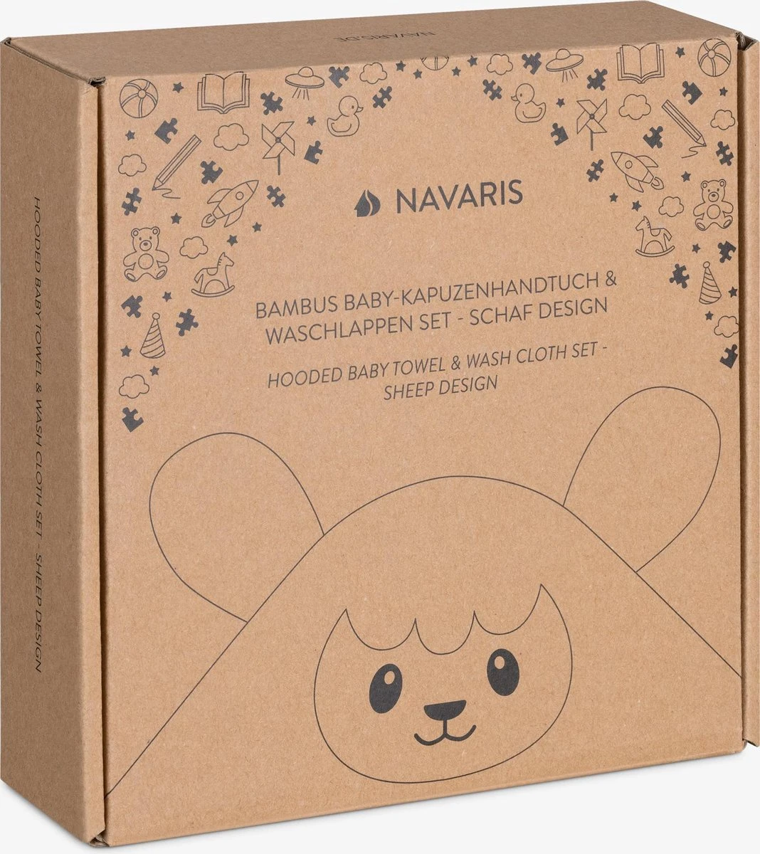 Navaris Badcape Met Capuchon Voor Baby - Set Met Badcape En Washandje - 100% Bamboe - Voor Baby's Van 0-12 Maanden - Oeko-tex Gecertificeerd - Schaap 6 Navaris Badcape Met Capuchon Voor Baby - Set Met Badcape En Washandje - 100% Bamboe - Voor Baby's Van 0-12 Maanden - Oeko-tex Gecertificeerd - Schaap - Afbeelding 6