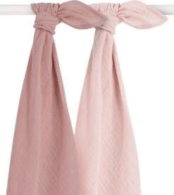 Jollein Hydrofiele Doek Large 115x115cm Bamboe Katoen - Pale Pink - 2 Stuks