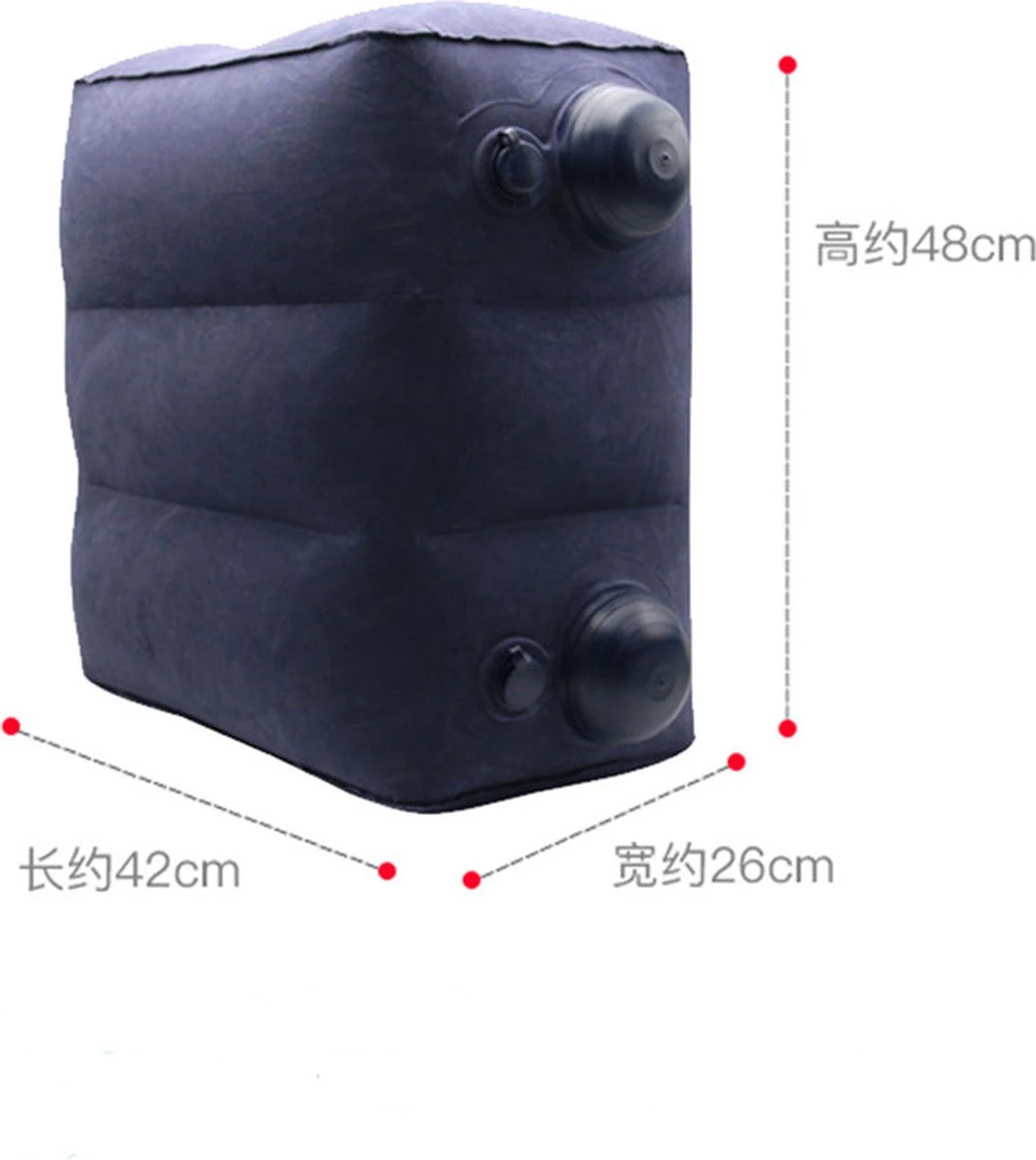 TDR-Opblaasbaar Voetkussen - 3 Hoogtestanden - Vliegtuigbedje - Blauw 5 TDR-Opblaasbaar Voetkussen - 3 Hoogtestanden - Vliegtuigbedje - Blauw - Afbeelding 5