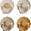 Frigg Fopspeen - Maat 2 6-18 Maanden - 4 Stuks - Daisy - Cream - Chamomile - Croissant - Honey Gold•