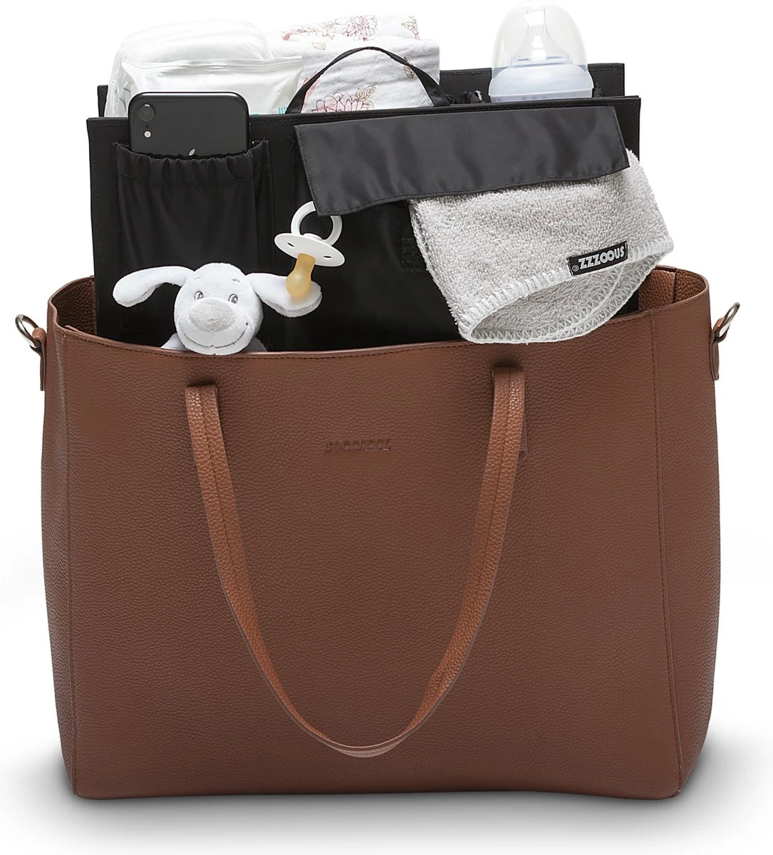 Snoozzz Luiertas Luxe Verzorgingstas – Inclusief Uitneembare Tas Organizer Met Thermovak, Stroller Hooks En Verschoningsmatje - Cognac 1 Snoozzz Luiertas Luxe Verzorgingstas – Inclusief Uitneembare Tas Organizer Met Thermovak, Stroller Hooks En Verschoningsmatje - Cognac