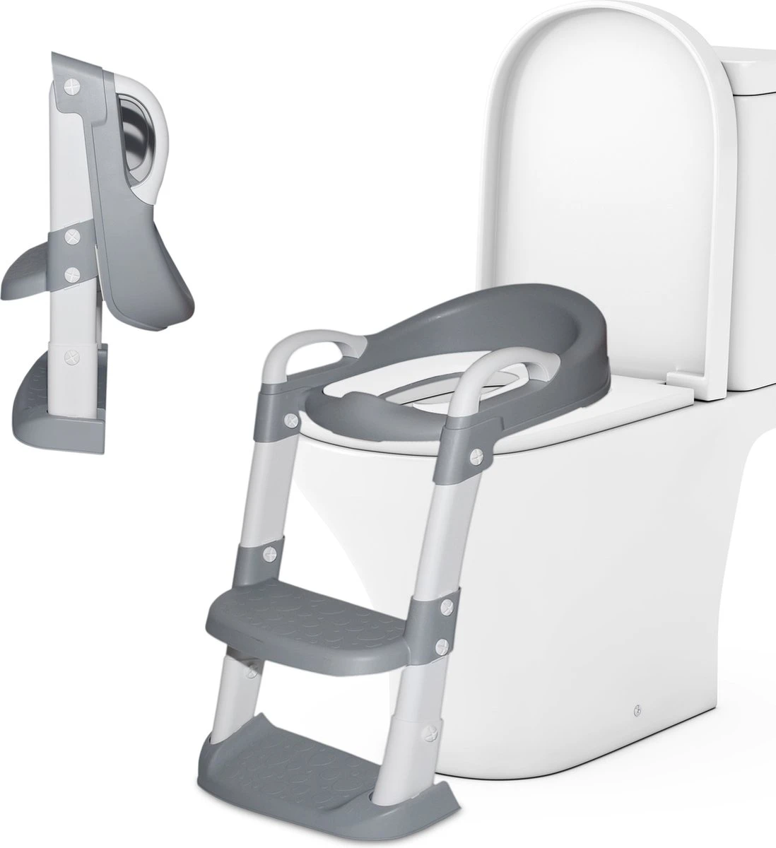 Merkloos Levlo Goods WC Verkleiner – WC Verkleiner Met Trapje – Toilettrainer – Verstelbaar – Incl. Handvaten - Grijs 1 Merkloos Levlo Goods WC Verkleiner – WC Verkleiner Met Trapje – Toilettrainer – Verstelbaar – Incl. Handvaten - Grijs