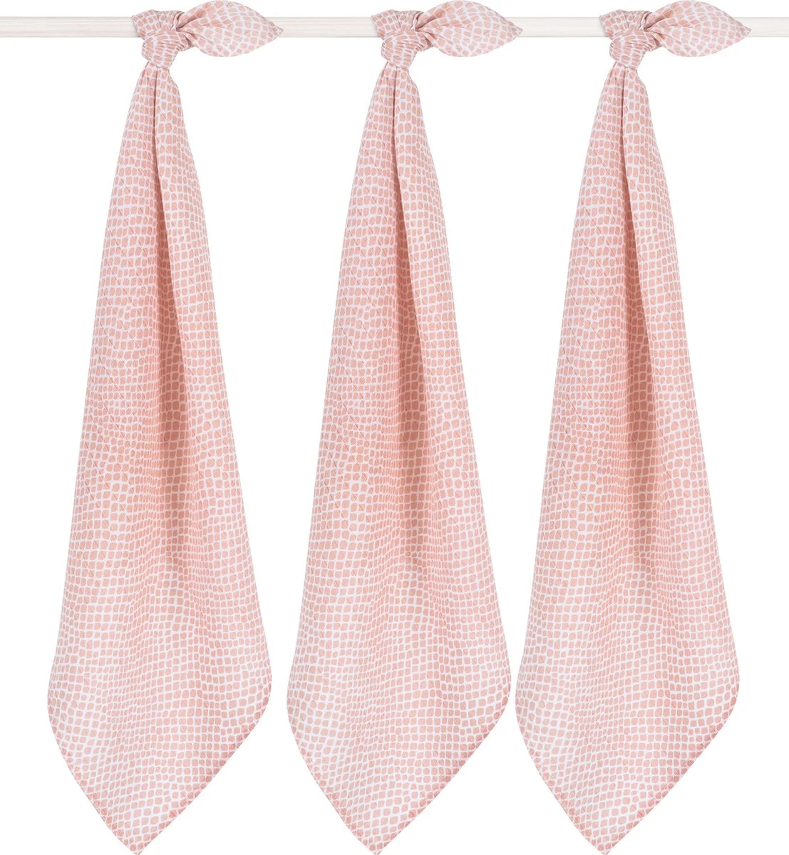 Jollein Hydrofiel Multidoek Snake 70x70cm - Pale Pink - 3 Stuks 12 Jollein Hydrofiel Multidoek Snake 70x70cm - Pale Pink - 3 Stuks - Afbeelding 12