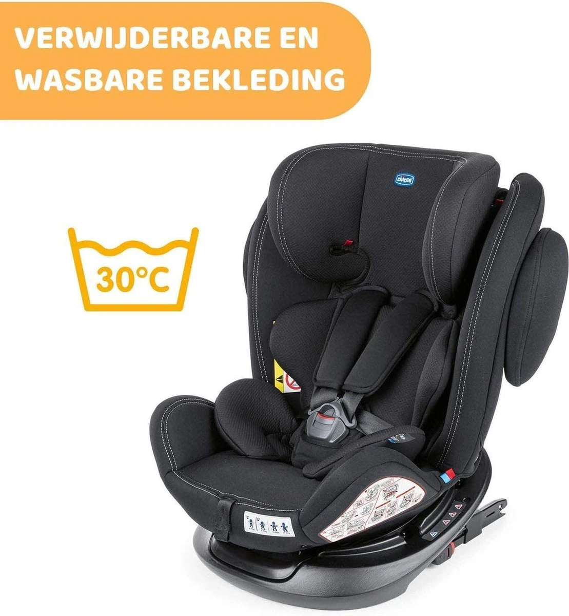 Chicco Autostoel Unico PLUS - Groep 0 1 2 3 - Isofix Bevestiging -Verstelbare Hoofdsteun - Zwart 2 Chicco Autostoel Unico PLUS - Groep 0 1 2 3 - Isofix Bevestiging -Verstelbare Hoofdsteun - Zwart - Afbeelding 2