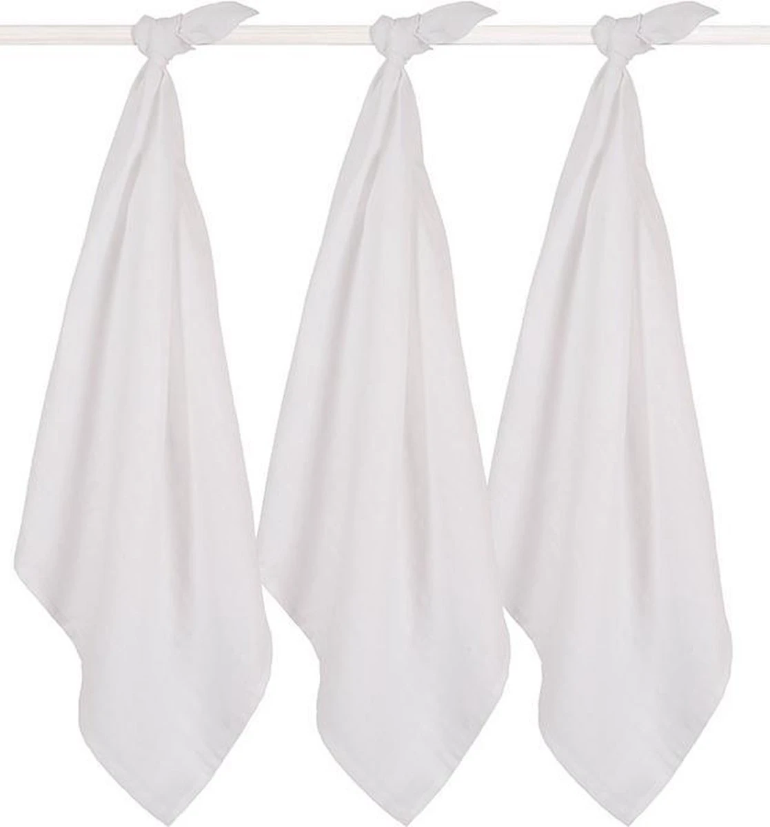 Jollein Hydrofiel Multidoek Basic 70x70cm - White - 3 Stuks 3 Jollein Hydrofiel Multidoek Basic 70x70cm - White - 3 Stuks - Afbeelding 3