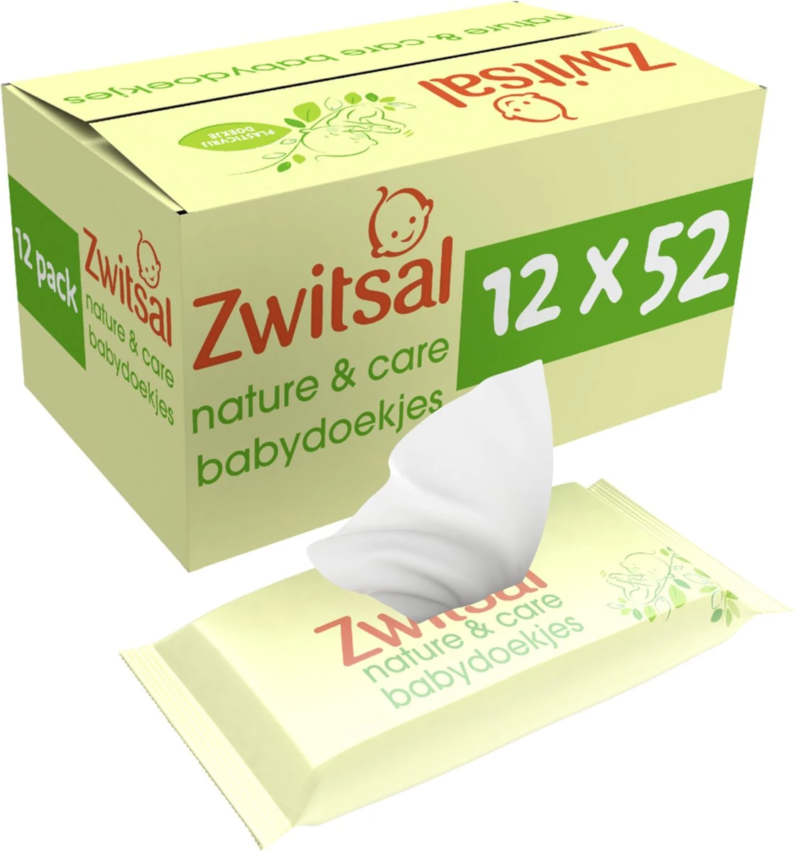 Zwitsal Billendoekjes Nature & Care Alcoholvrij - Plasticvrij - 624 Doekjes - Voordeelverpakking 2 Zwitsal Billendoekjes Nature & Care Alcoholvrij - Plasticvrij - 624 Doekjes - Voordeelverpakking - Afbeelding 2