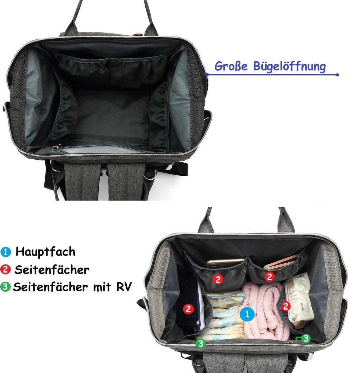 Luiertas (rugzak) Zwart 3 Luiertas (rugzak) Zwart - Afbeelding 3