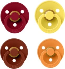 Bibs Fopspeen 0-6 Maand Set 4 Stuks Ruby,Apricot,Pineapple En Rust Maat 1