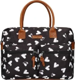 Kidzroom Black And White Luiertas - Zwart - Ophanglussen Kinderwagen - Verschoonmatje - Verstelbare Schouderband -Aanbiedingen BIBS Winkel 1125x1200 12