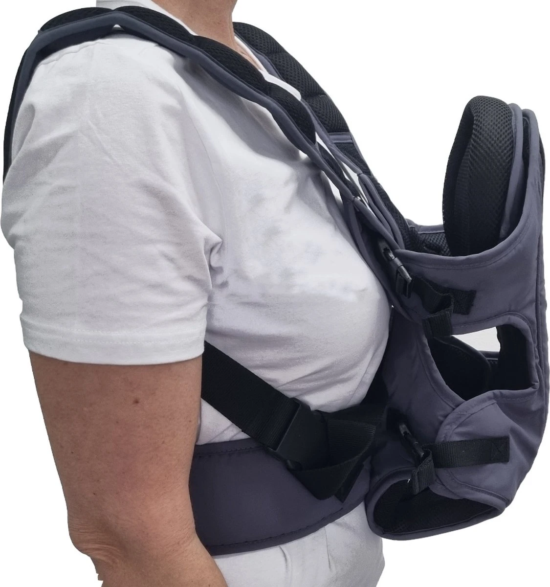 Merkloos Ergonomische Babydrager - Grijs - Draagzak - Voor Buik En Rug 2 Merkloos Ergonomische Babydrager - Grijs - Draagzak - Voor Buik En Rug - Afbeelding 2