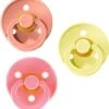 Bibs Fopspeen 3 Stuks 6-18 Maanden | VOORJAARSSETJE Peach, Sunshine, Baby Pink | Maat 2