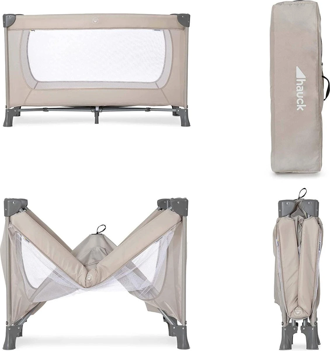 Hauck Dream N Play Campingbedje Set - Met Matras En Muggennet - Beige 5 Hauck Dream N Play Campingbedje Set - Met Matras En Muggennet - Beige - Afbeelding 5