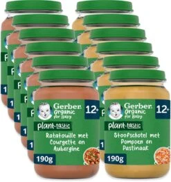 Gerber® Plant-tastic Variatiemenu Baby Maaltijd 12+ 12 Stuks