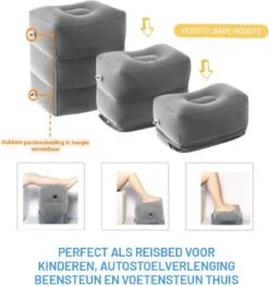 Merkloos Vliegtuigbedje - Voetkussen Opblaasbaar - Voetensteun - Voetenbankje - 3 Hoogte Standen - Reiskussen -Aanbiedingen BIBS Winkel 1131x1200 7