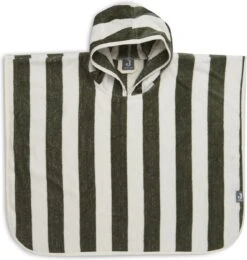 Jollein Badponcho Stripe Terry - Leaf Green - GOTS