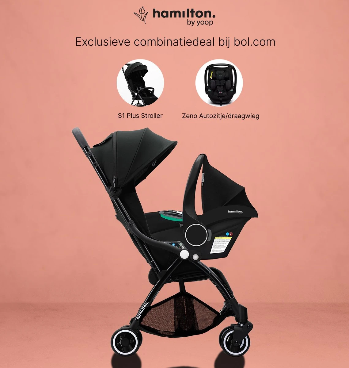 Hamilton By Yoop S1 Plus Buggy Met Monteerbare Zeno Plus Draagwieg - Nieuw En Hoger 2023 Model - Premium Budget Stroller Met One Hand Folding Technologie – Zwart - Licht, Verstelbaar, Wendbaar En Geschikt Van 0 Maanden Tot 4 Jaar – Inclusief Adapter 2 Hamilton By Yoop S1 Plus Buggy Met Monteerbare Zeno Plus Draagwieg - Nieuw En Hoger 2023 Model - Premium Budget Stroller Met One Hand Folding Technologie – Zwart - Licht, Verstelbaar, Wendbaar En Geschikt Van 0 Maanden Tot 4 Jaar – Inclusief Adapter - Afbeelding 2